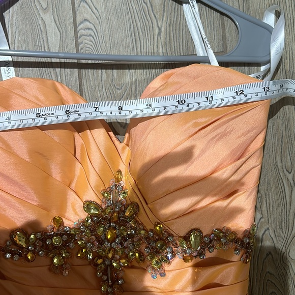 Tiffany Designs Peach Crystal Prom/Pageant Dress - Picture 14 of 16